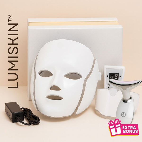 LUMISKIN™ - Máscara LED Facial + Masajeador Facial (Gratis)
