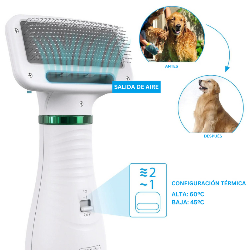 PetDry Pro - Cepillo Secador para Mascotas 3 en 1 🐶🐱 - Tienda Colombia
