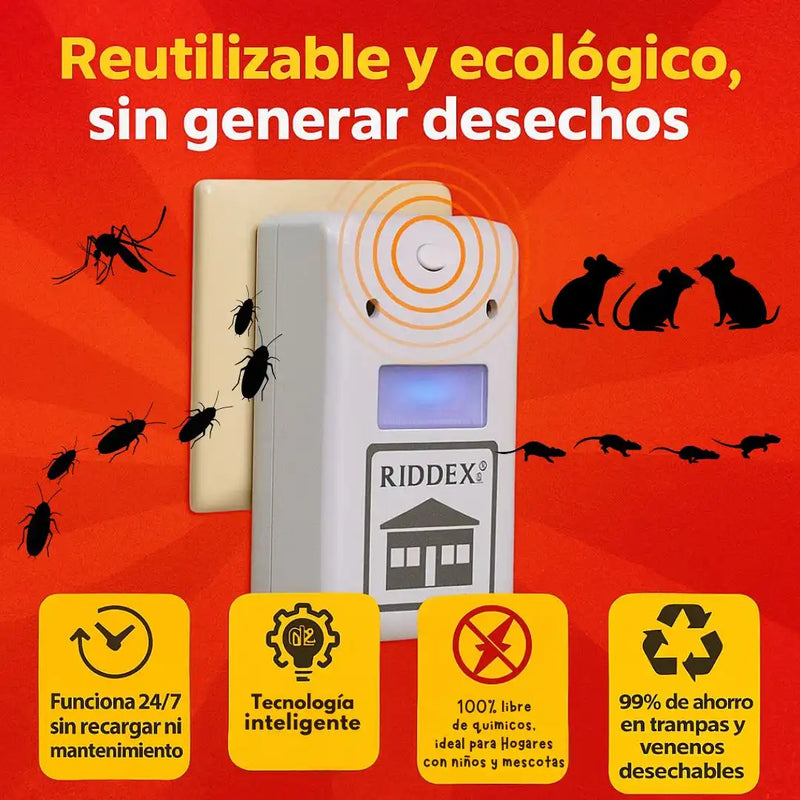 Riddex Pro® - Repelente Ultrasónico Antiplagas
